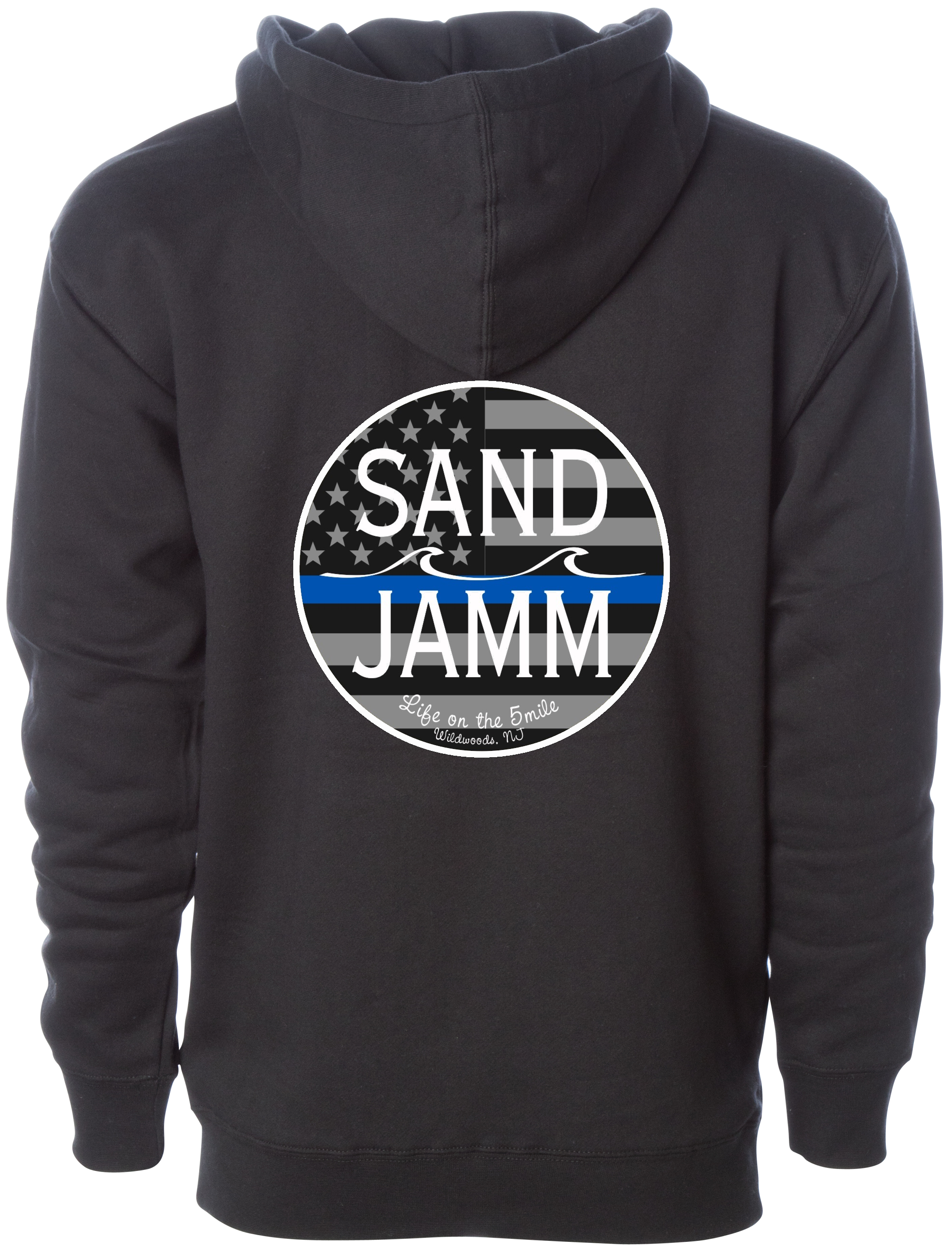BLUE LINE HOOD - BLK – Sand Jamm