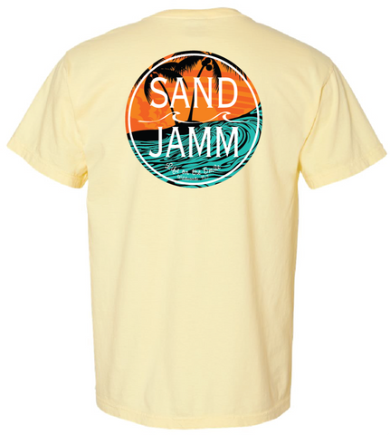 TEAL WAVES TEE - BANANA