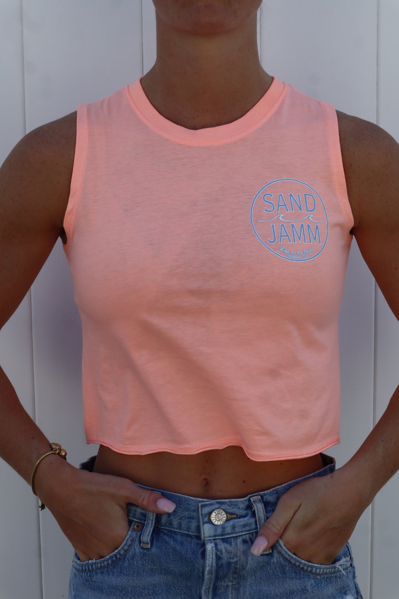 COASTAL BLUE/CROP TEE-SHELL