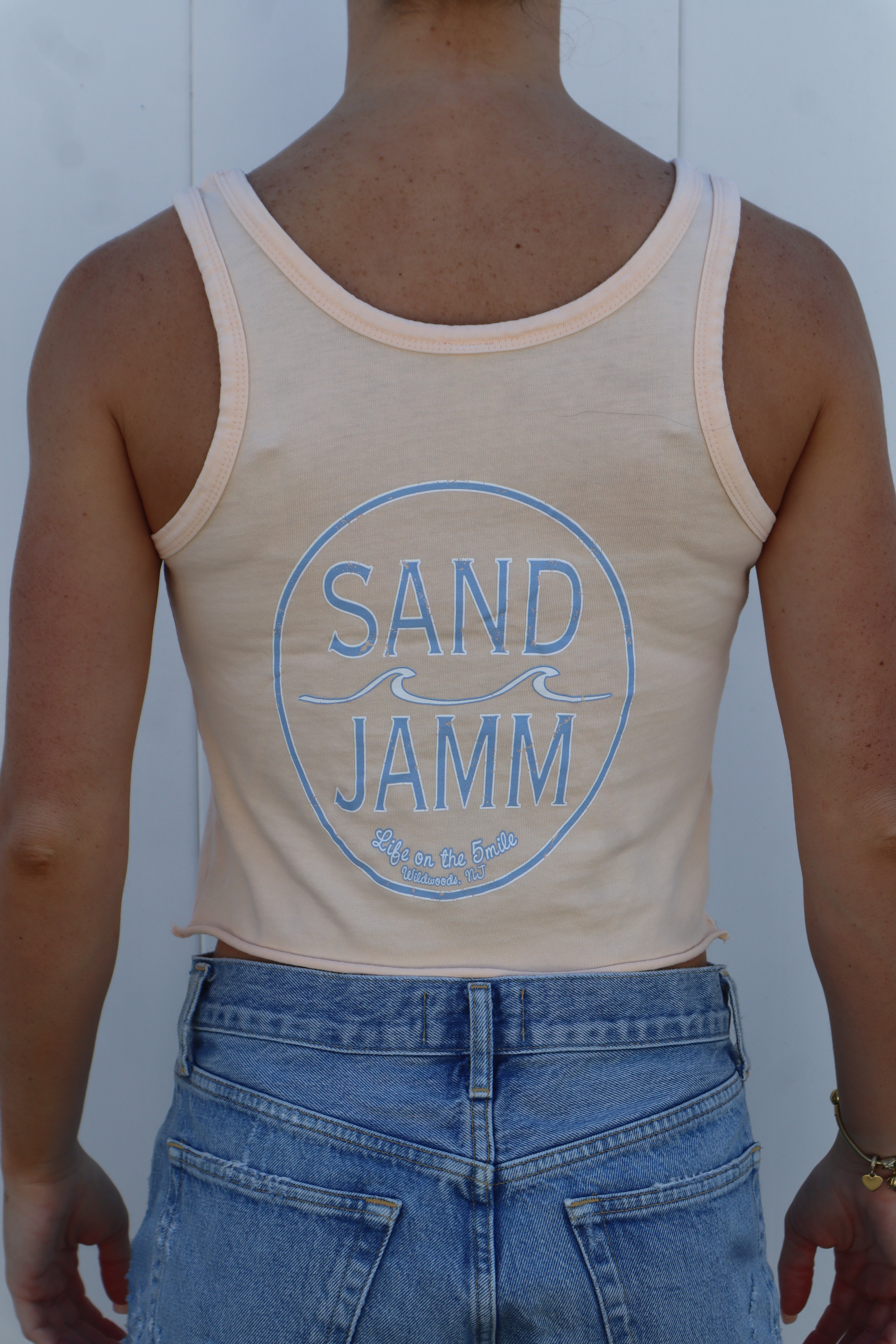 COASTAL BLUE-TANK - PEACH