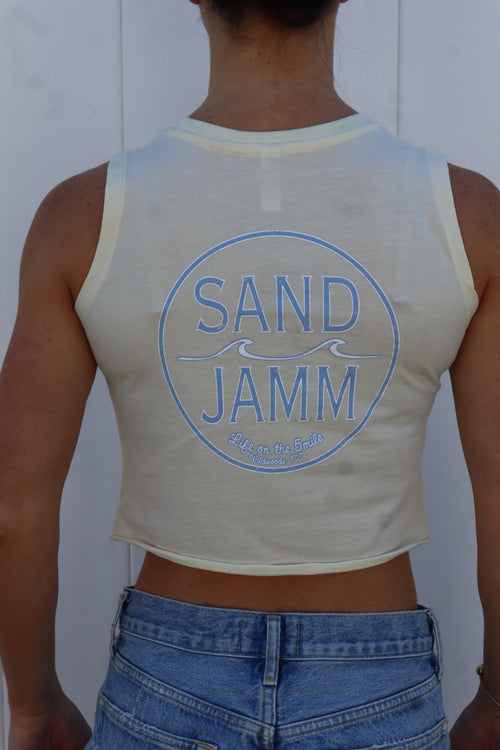 COASTAL BLUE CROP TEE - BUTTERCUP
