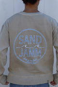 LADIES COASTAL BLUE CREW-KHAKI