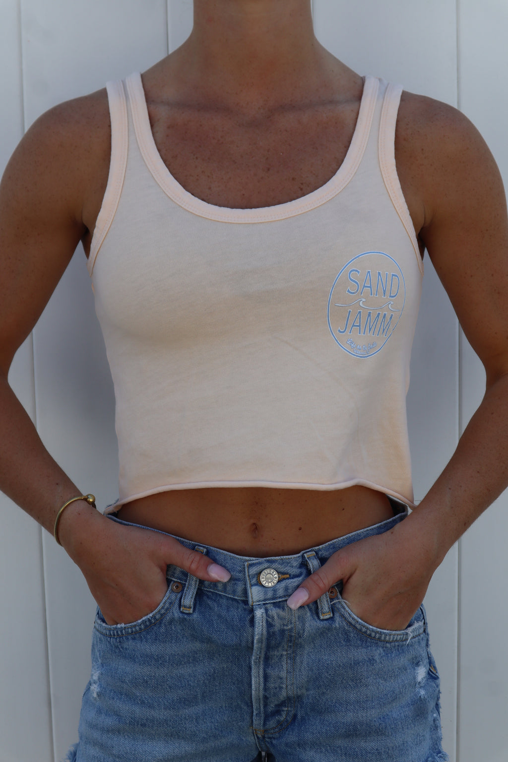 COASTAL BLUE-TANK - PEACH