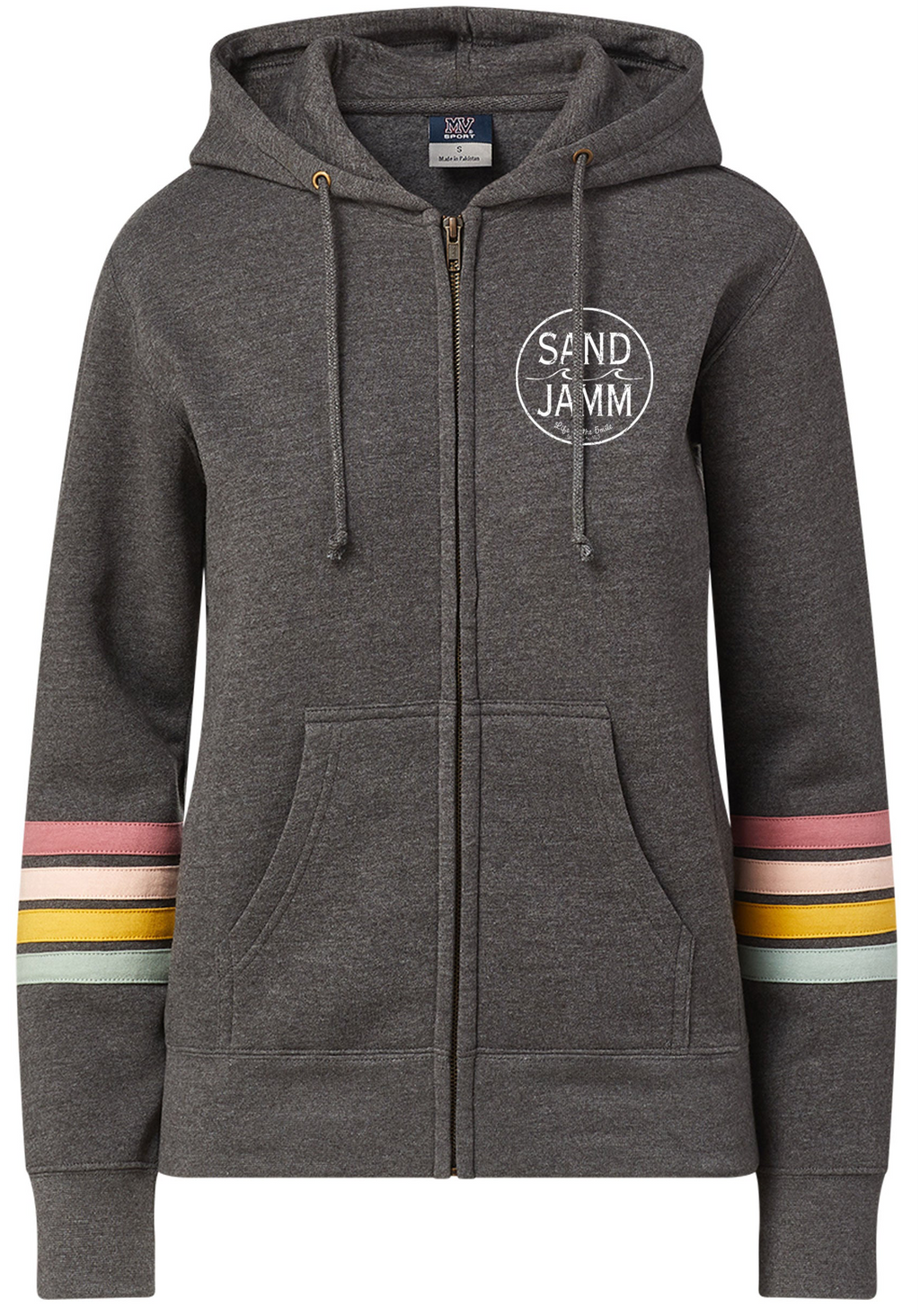 SJ STRIPE ZIP - CHARCOAL