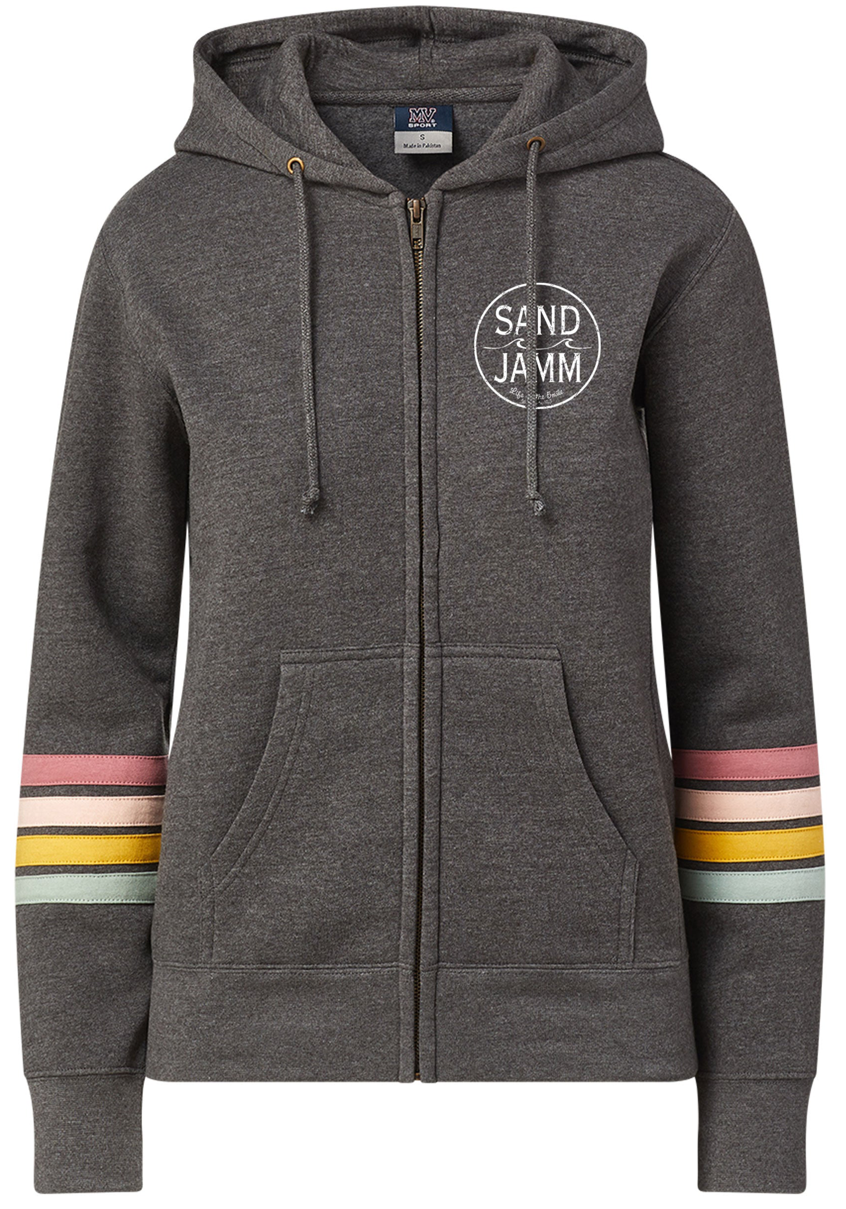 SJ STRIPE ZIP - CHARCOAL