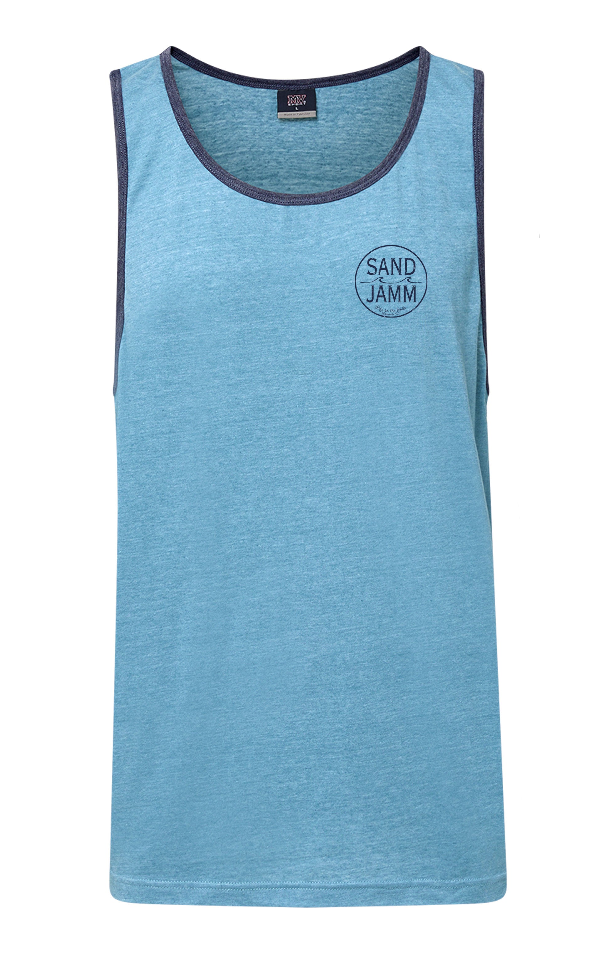 SJ RINGER TANK - DENIM HTR
