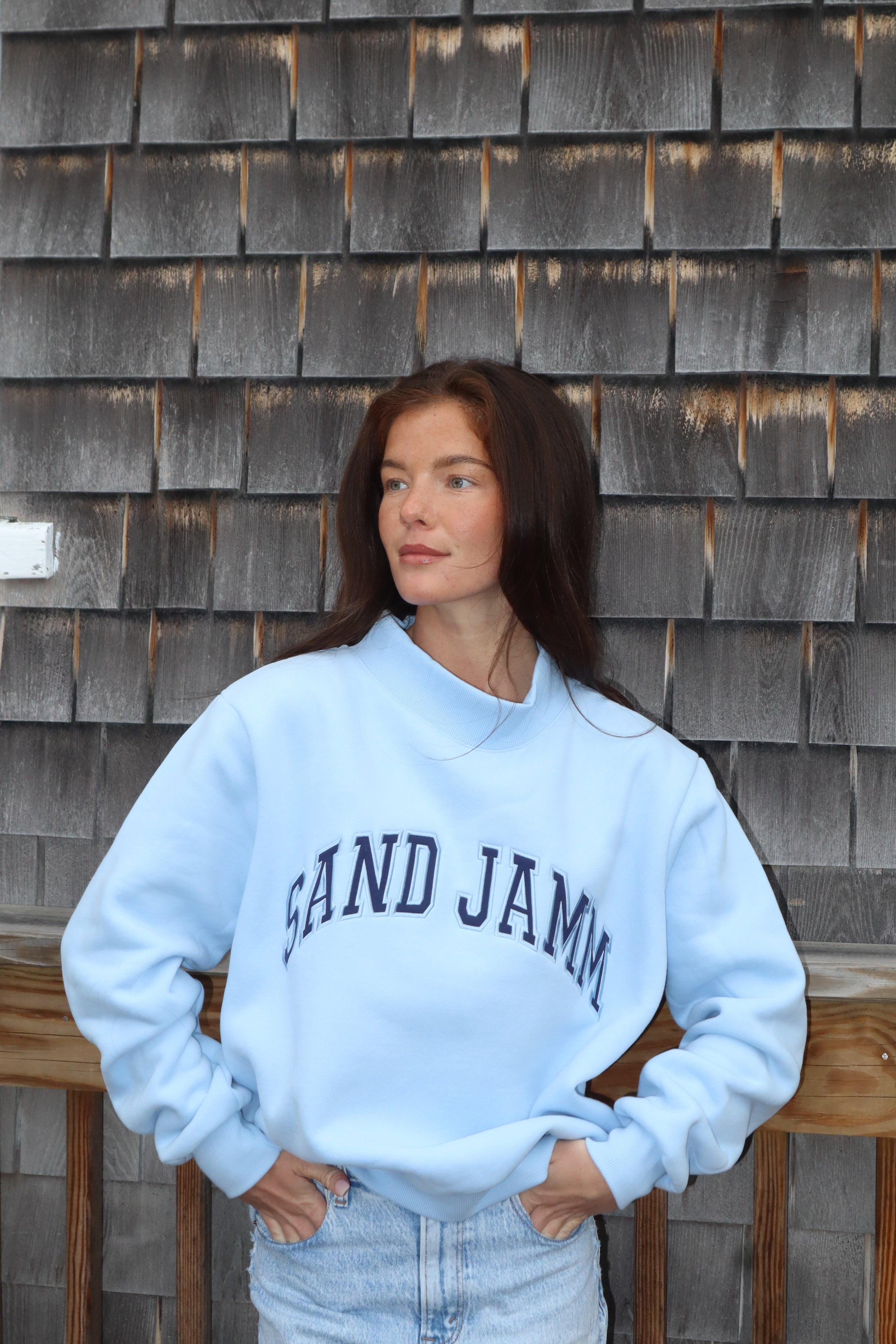THE SOMETHING BLUE MOCK NECK