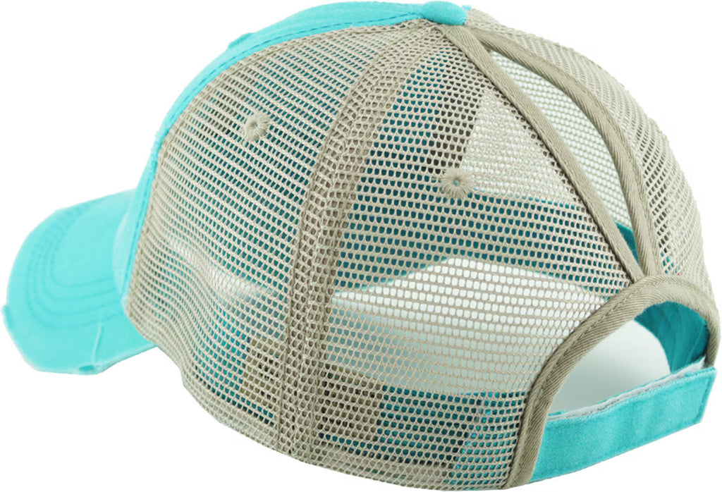 PONY-MESH COASTAL PALM TURQ