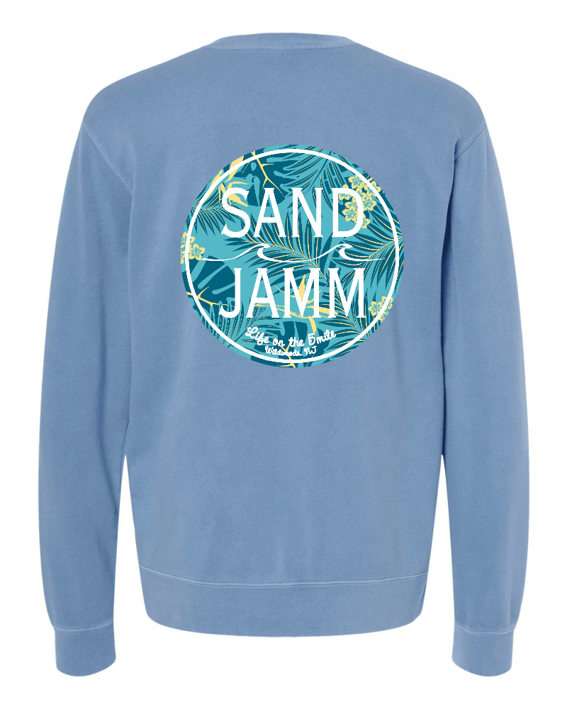 COASTAL PALM/PIGMENT CREW - LT.BLUE