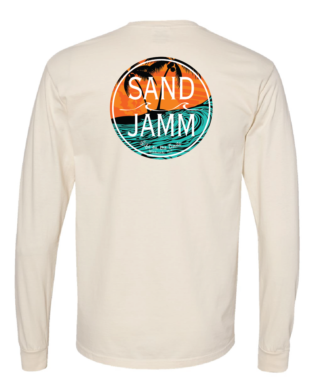 TEAL WAVES LS TEE - IVORY