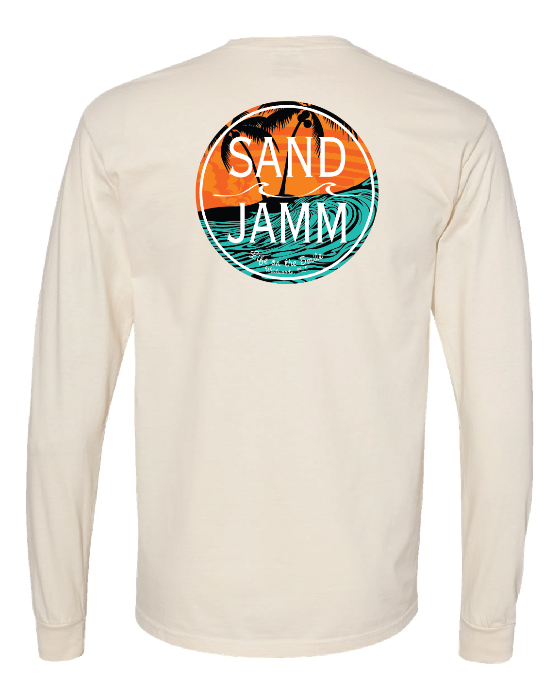TEAL WAVES LS TEE - IVORY