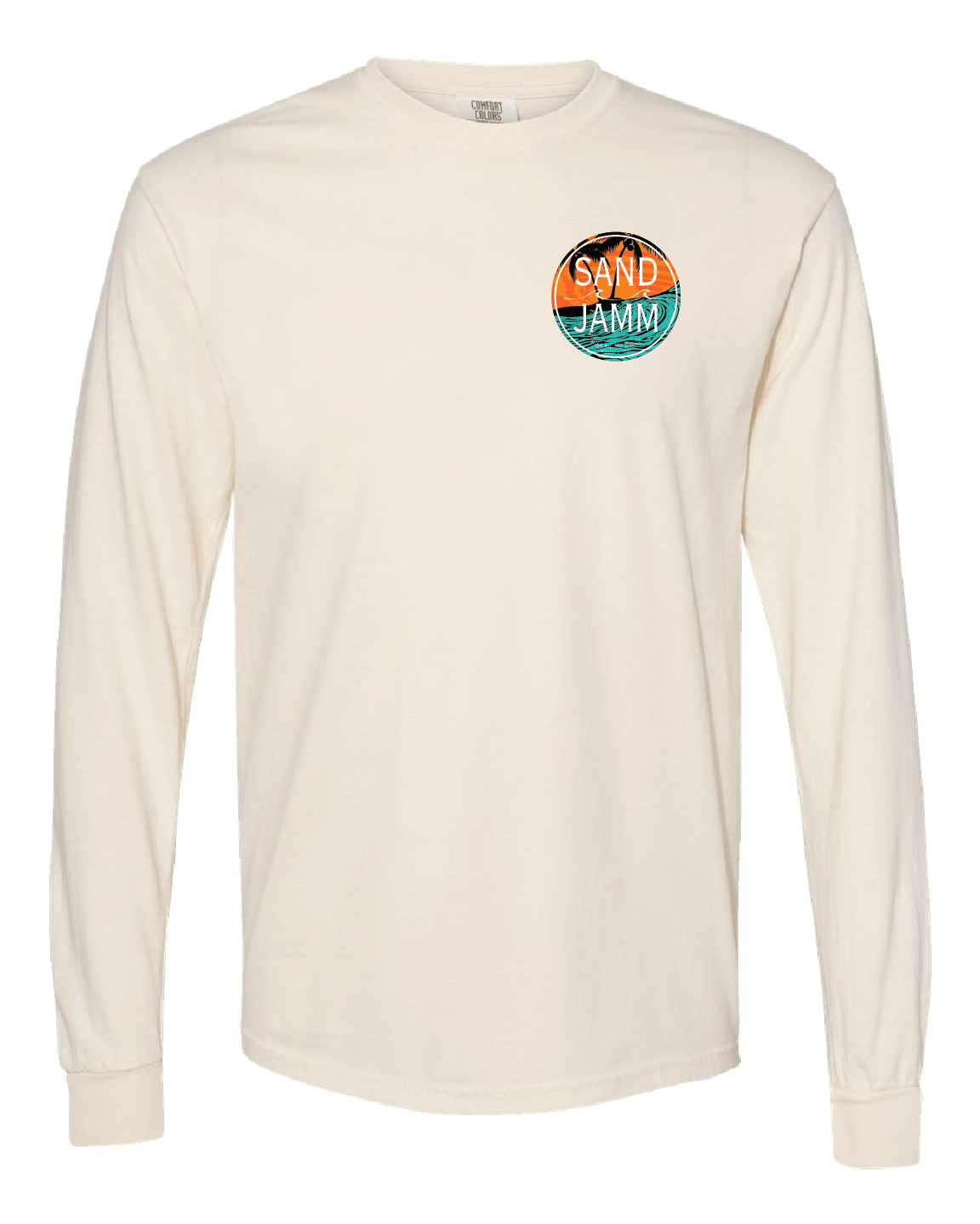 TEAL WAVES LS TEE - IVORY