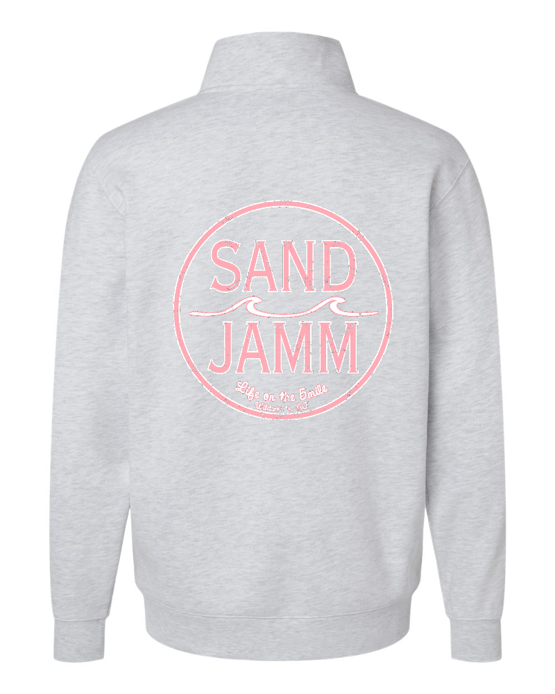 COASTAL PINK 1/4ZIP- ASH HTR