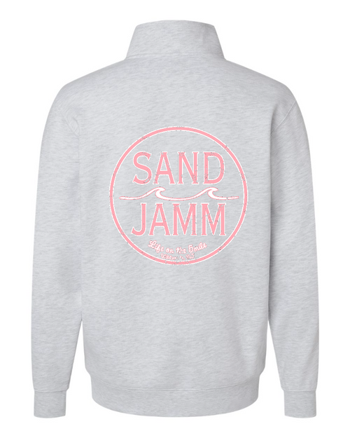 COASTAL PINK 1/4ZIP- ASH HTR
