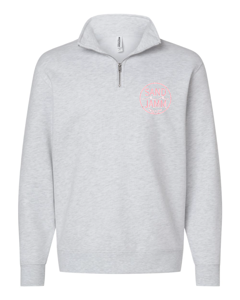 COASTAL PINK 1/4ZIP- ASH HTR