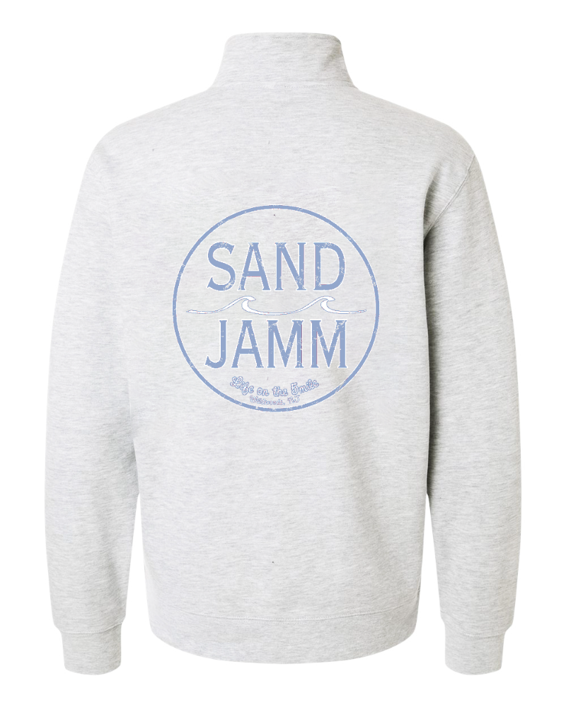 COASTAL BLUE 1/4ZIP- ASH HTR