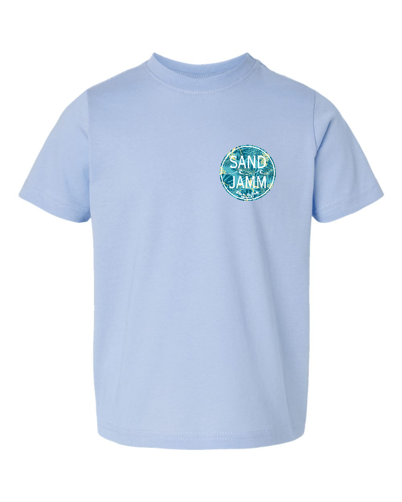 TODDLER TEE/COASTAL PALM-LT.BLUE