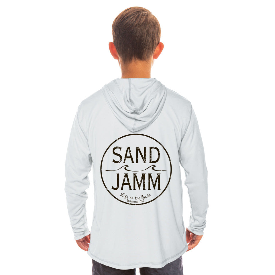 KIDS SUNSHIRT W/HOOD-WHITE