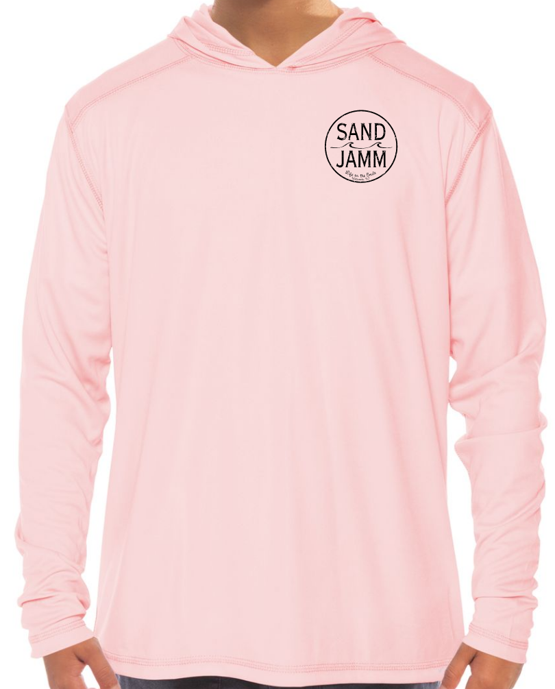 KIDS SUNSHIRT W/HOOD-PINK