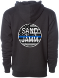 BLUE LINE HOOD - BLK