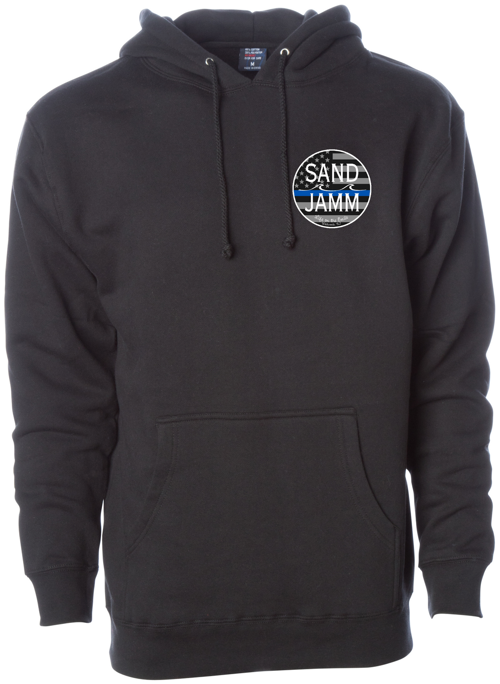 BLUE LINE HOOD - BLK