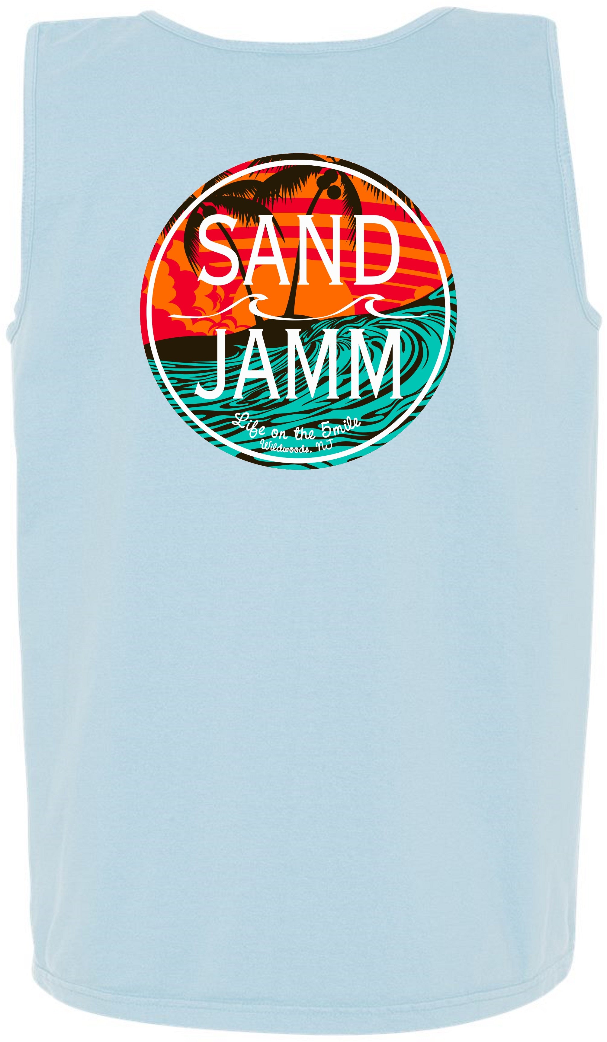 TEAL WAVES TANK - CHAMBRAY