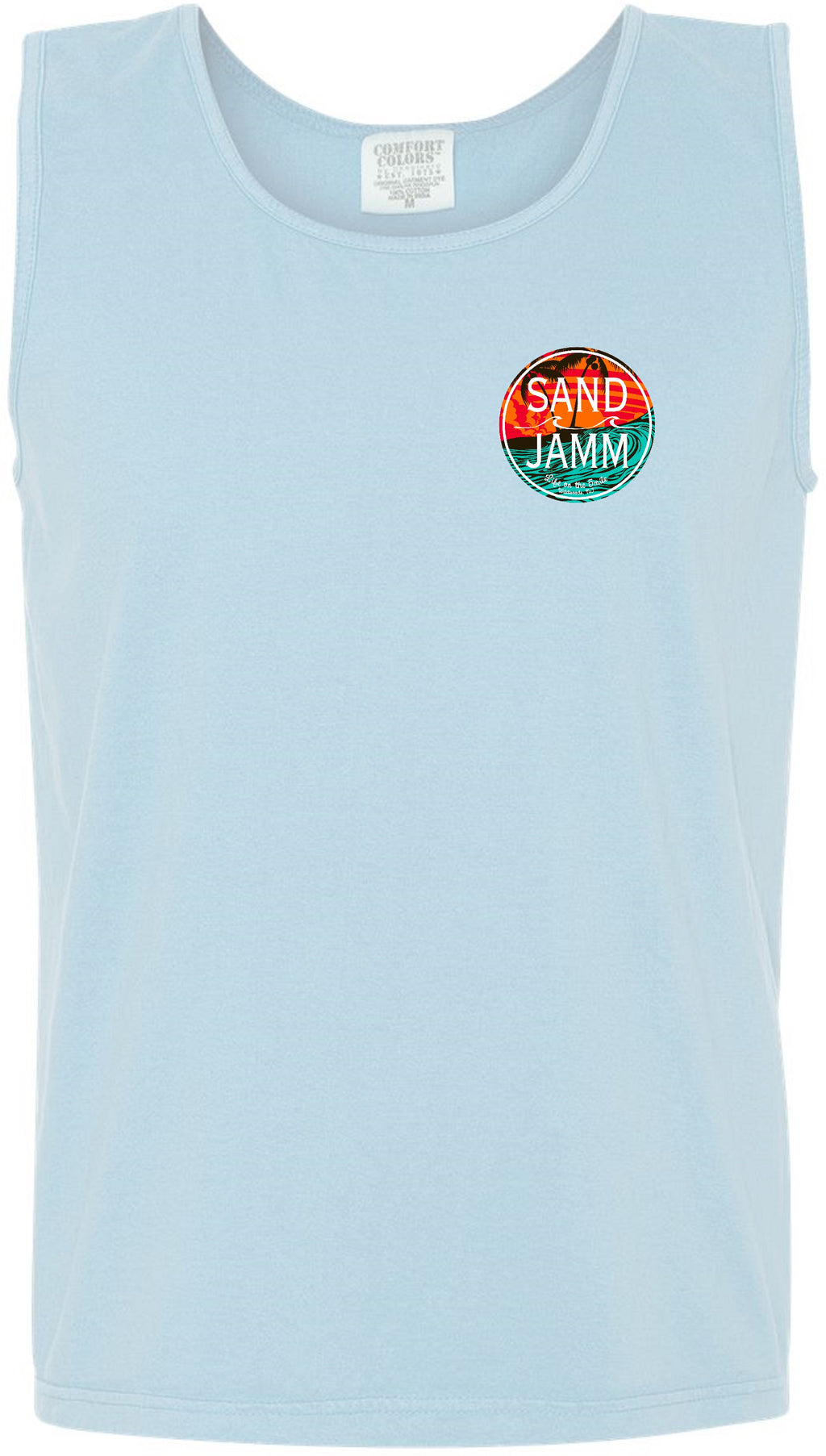 TEAL WAVES TANK - CHAMBRAY