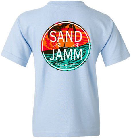 Teal Waves Youth Tee - Light Blue