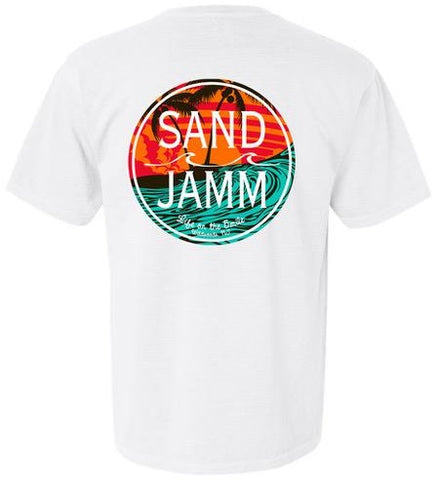 Teal Waves Youth Tee - White
