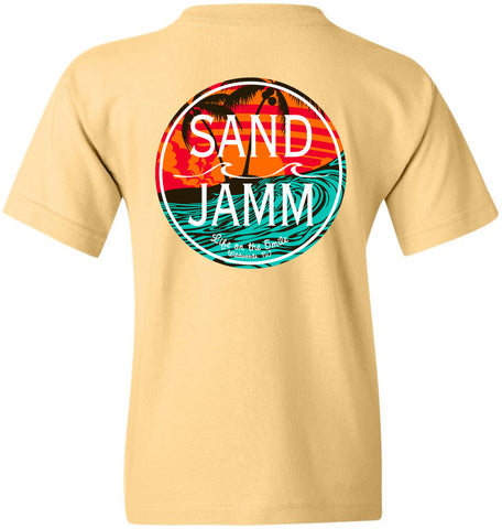 Teal Waves Youth Tee - Yellow