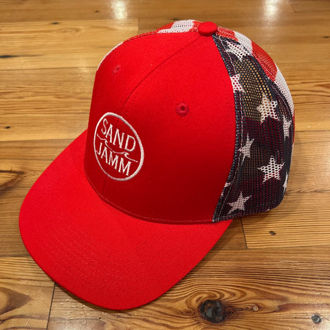 Classic Trucker Hat - Red/USA Jamm – Sand