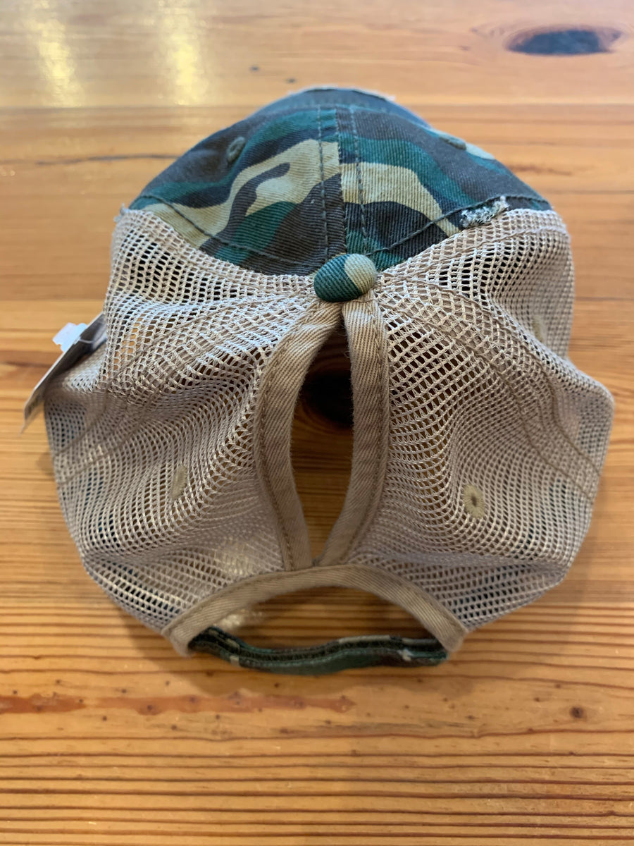 Classic Mesh Ponytail Hat - Camo/Khaki – Sand Jamm